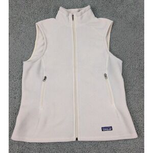 VTG Patagonia Synchilla Fleece Vest Women's L White Full Zip Made in USA